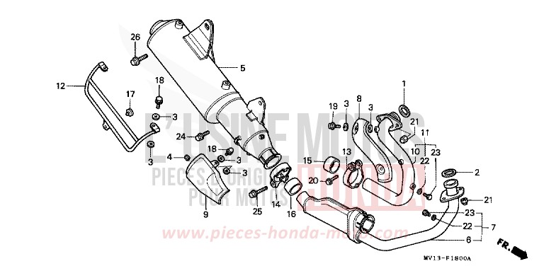 ABGAS-SCHALLDAEMPFER von Africa Twin 750 SPACE BLUE (PB136I) von 1990